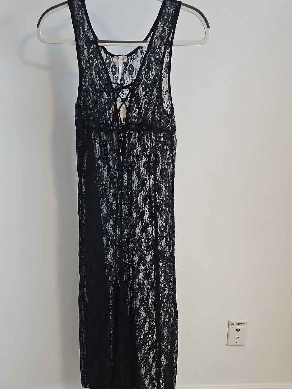 Free People Intimately Black Lace Pant Body suit Sz S/P New
